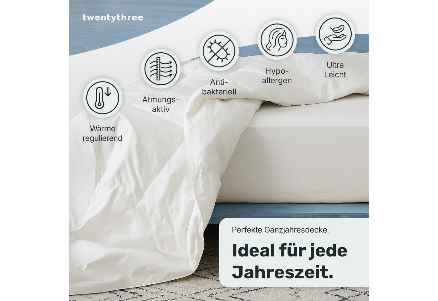 twenty:three® Naturfaserbettdecke Cloud Lyocell Bettdecke, Atmungsaktiv, Ultraweich, 100% TENCEL™ Lyocell, 135 x 200 – Bild 3 von 5