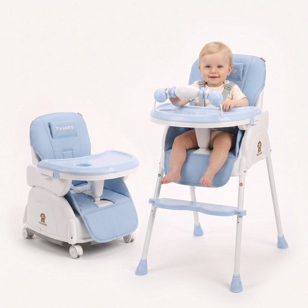 TWINKY Kinderklappstuhl Kinder-Esstuhl, 2 in 1 Hochstuhl baby, Kinderklappstuhl, 3 in 1
