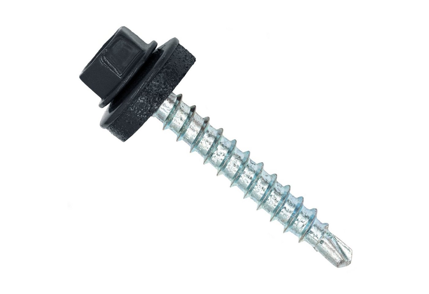 Twistec Blechschraube Trapezblechschrauben 4,8x35 mm RAL7016, 300 Stk. inkl. SW8+, (Inklusive Steckschlüssel (SW8), Integrierte EPDM-Dichtung, Selbstbohrende Sp – Bild 2 von 3