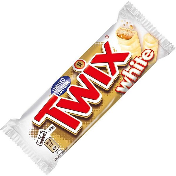 Twix Schokolade, Twix White Knuspriger Keks mit Karamell umhüllt weißer Schokolade 45g