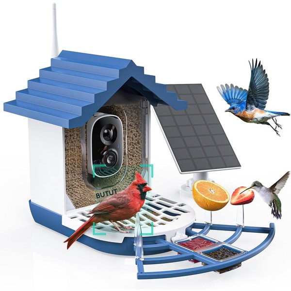 TWUFY Vogelhaus Vogelfutterhaus mit Kamera 2K HD Vollfarbe Nachtsicht, KI Vogelerkennung Sofortiger Benachrichtigung