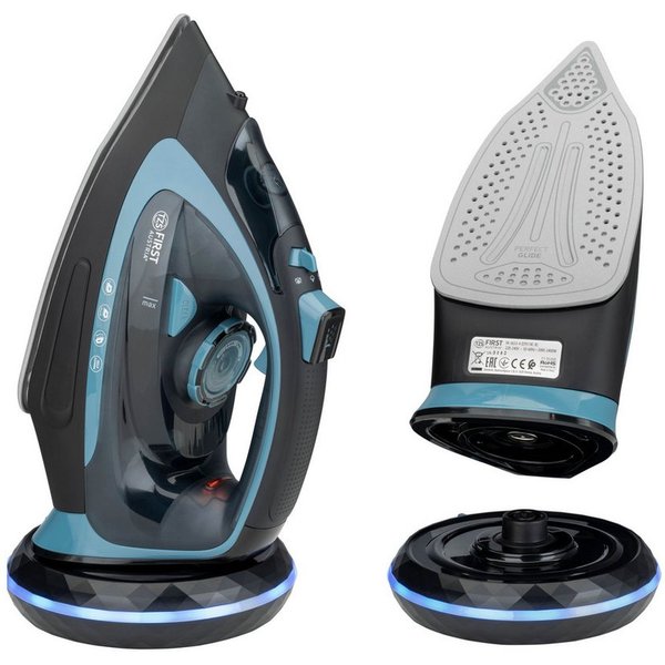 TZS FIRST AUSTRIA Dampfbügeleisen kabellos 2400W, Keramiksohle, 52 Düsen, 20g/min, 0,7g Dampfstoß, 2400 W, Kabelloses Dampfbügeleisen, Antikalk, Vertikaldampf, 