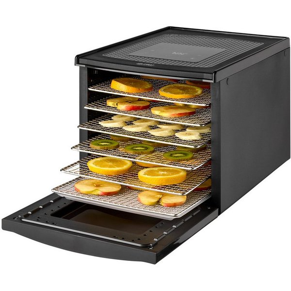 TZS FIRST AUSTRIA Dörrautomat Dörrgerät, digital, mit 24h-Timer und Temperaturregler 35-70°C 500 W, 6 Etagen, Dörrtablets aus Edelstahl, Dörrapparat mit Zeitsch