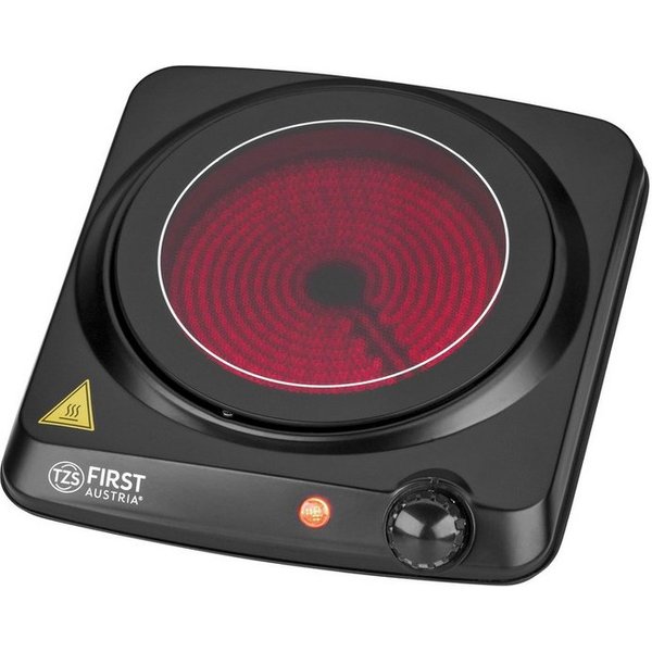 TZS FIRST AUSTRIA Einzelkochplatte 1200W, Infrarot, Stufenlose Thermostatsteuerung, Glaskeramik, Einzelherdplatte, 175 mm, Überhitzungsschutz, manuelle Bedienun