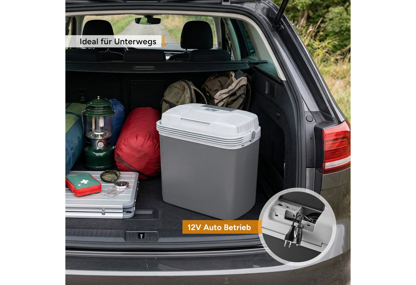 TZS FIRST AUSTRIA Elektrische Kühlbox 16L, Kühlbox, 12V /230V Anschluss, 12-V-Stecker fürs Auto, für Camping, Festivals, Reisen, mit Kühl- und Warmhaltefunktion – Bild 5 von 5