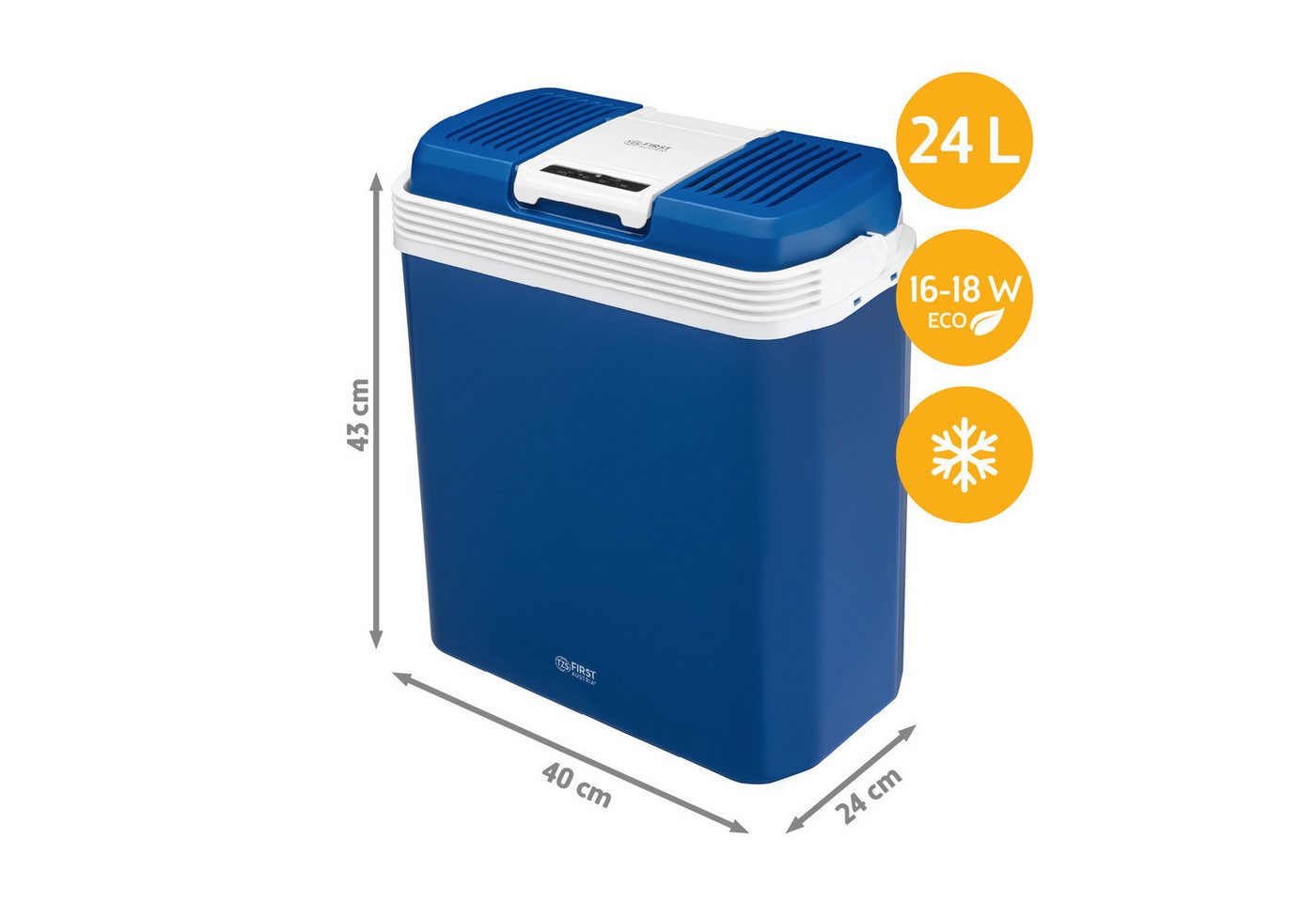 TZS FIRST AUSTRIA Elektrische Kühlbox 24L, Kühlbox, 12V /230V Anschluss, 12-V-Stecker fürs Auto, für Camping, Festivals, Reisen, mit Kühl- und Warmhaltefunktion – Bild 3 von 5