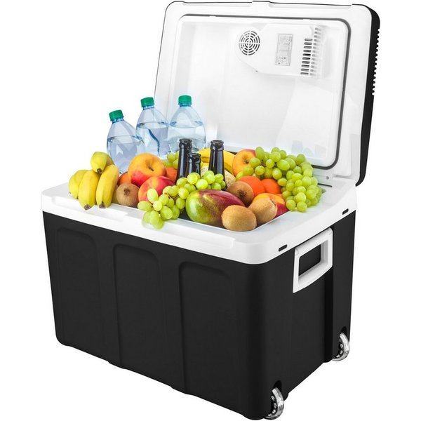 TZS FIRST AUSTRIA Elektrische Kühlbox Mobil Kühlschrank 45L, 12V /230V Anschluss, 12-V-Stecker fürs Auto, für Camping, Festivals, Reisen, mit Kühl- und Warmhalt