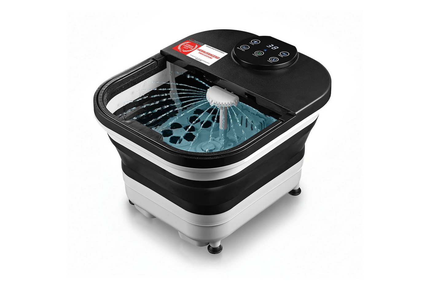 TZS FIRST AUSTRIA Fußmassagegerät 500W, Fußbad mit Fernbedienung & 6 Shiatsu-Rollen, Bis Größe 47, Faltbares Fußsprudelbad mit Heizfunktion, Timer & LED-Display – Bild 2 von 5