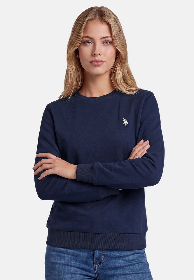 U.S. Polo Assn. Rundhalspullover USZoee – Damen Sweatshirt mit Rundhalsausschnitt Weiche Baumwollmischung, femininer Schnitt und Logo-Stickerei – Bild 2 von 5