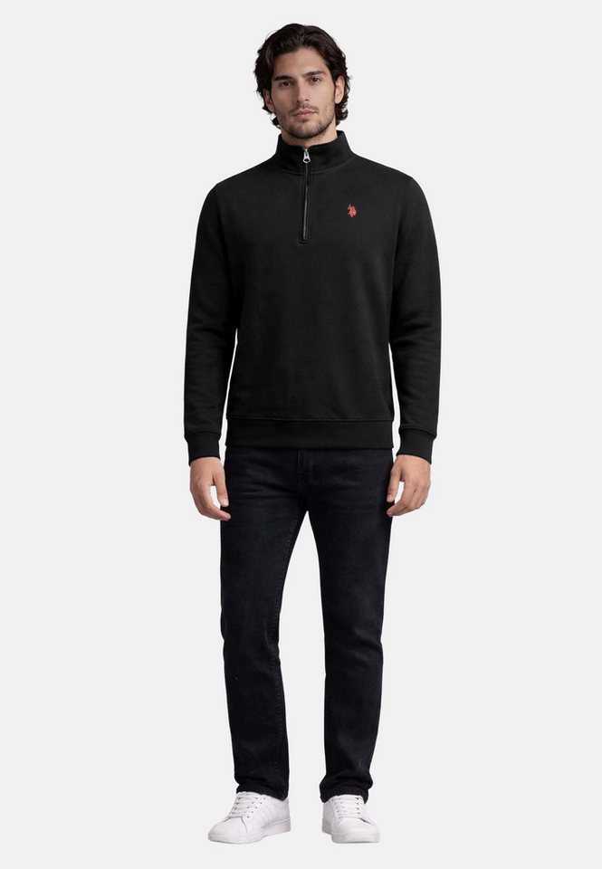 U.S. Polo Assn. Stehkragenpullover USJaaspa – Herren Sweatshirt mit Half-Zip Baumwoll-Viskose-Mix, weich, atmungsaktiv und mit Logo-Stickerei – Bild 3 von 5