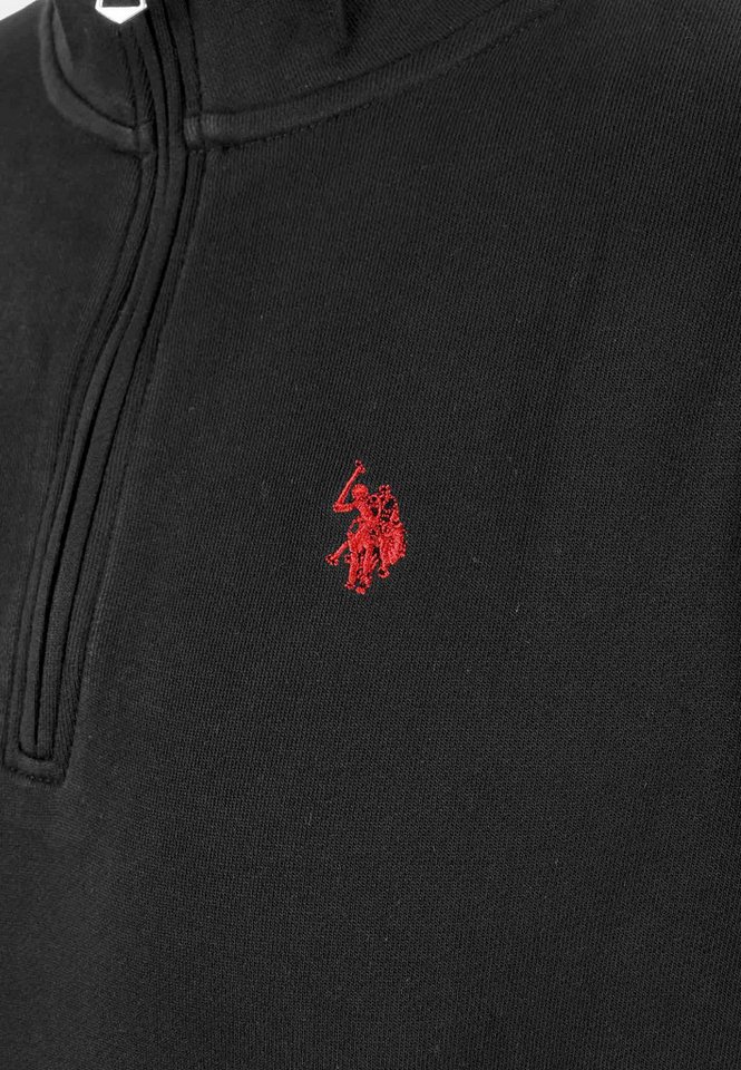 U.S. Polo Assn. Stehkragenpullover USJaaspa – Herren Sweatshirt mit Half-Zip Baumwoll-Viskose-Mix, weich, atmungsaktiv und mit Logo-Stickerei – Bild 5 von 5