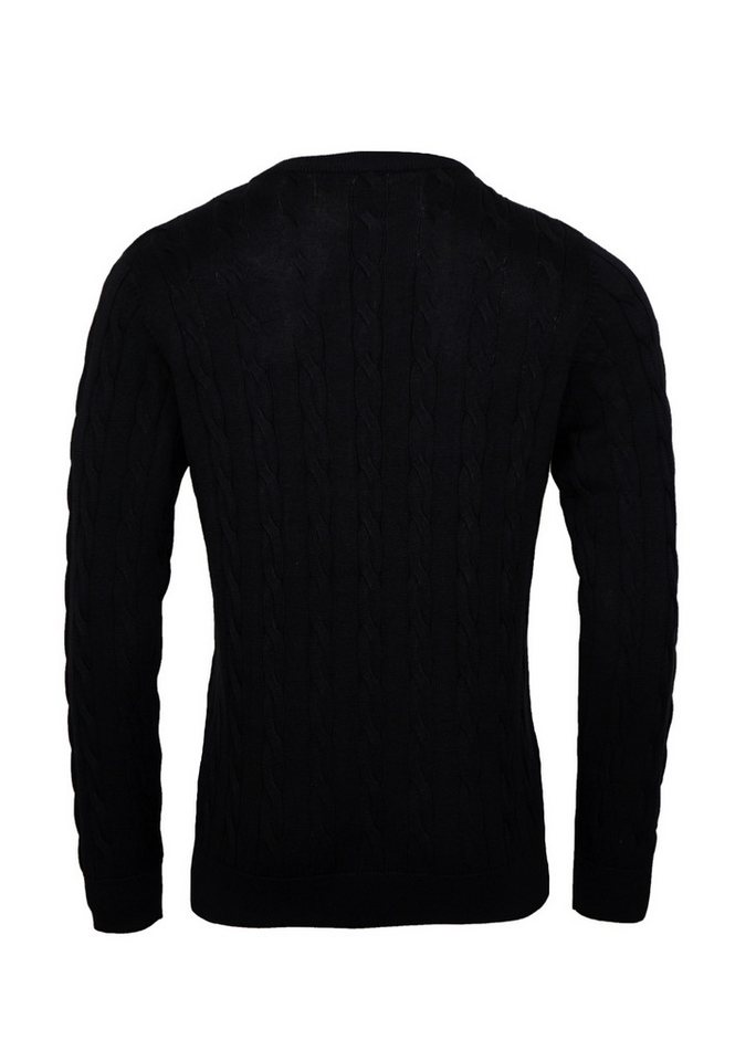 U.S. Polo Assn. Strickpullover Pullover Rundhals Feinstrick Zopfmuster (1-tlg) – Bild 5 von 5