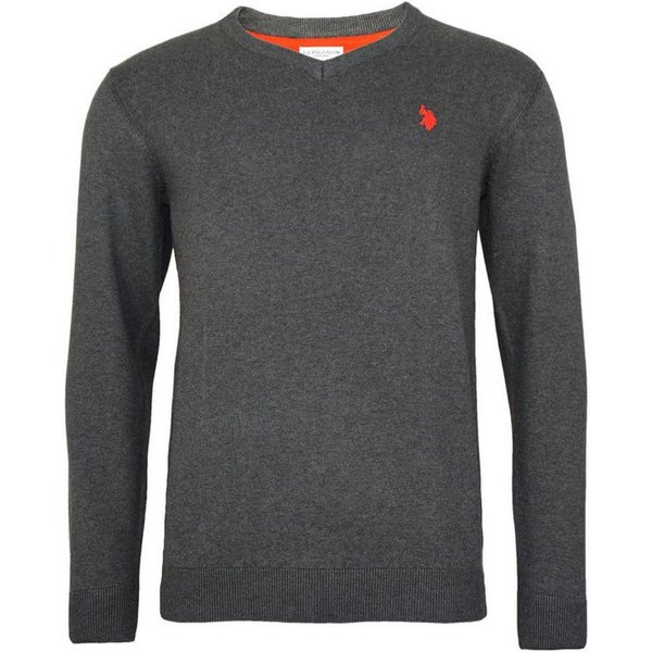 U.S. Polo Assn. Strickpullover Pullover V-Neck Feinstrick (1-tlg)