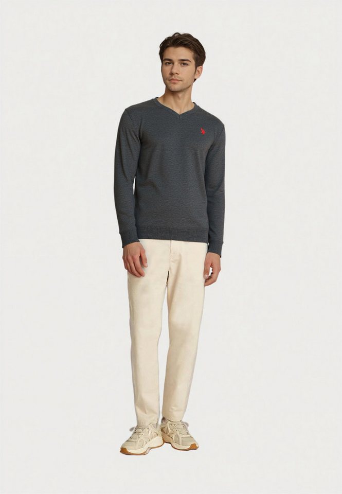 U.S. Polo Assn. Strickpullover Pullover V-Neck Feinstrick (1-tlg) – Bild 2 von 5