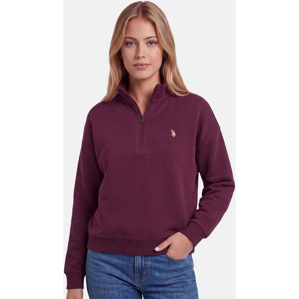 U.S. Polo Assn. Sweatshirt mit Stehkragen und gesticktem Brustlogo Weiches Damen-Sweatshirt mit Rippbündchen und normaler Passform