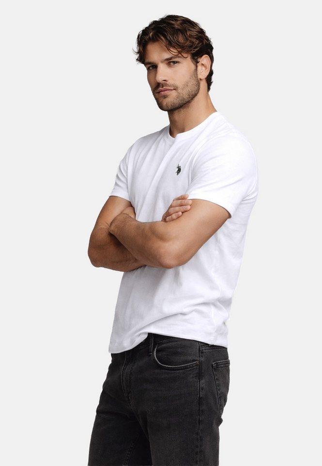 U.S. Polo Assn. T-Shirt USCaaleb – Herren Basic mit Rundhalsausschnitt 100 % Baumwolle mit weicher Haptik und leichtem Tragegefühl – Bild 2 von 5