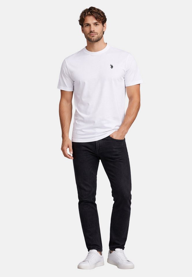U.S. Polo Assn. T-Shirt USCaaleb – Herren Basic mit Rundhalsausschnitt 100 % Baumwolle mit weicher Haptik und leichtem Tragegefühl – Bild 3 von 5
