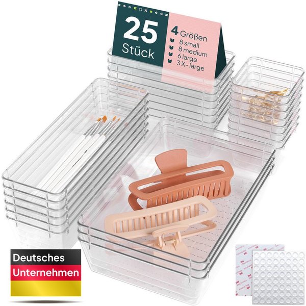 uandu home Organizer Schubladen Organizer, Schreibtisch Organizer, Organizer Schubade (Küchen Organizer, Schminktisch Organizer, Make up Organizer, 25 St., Schu