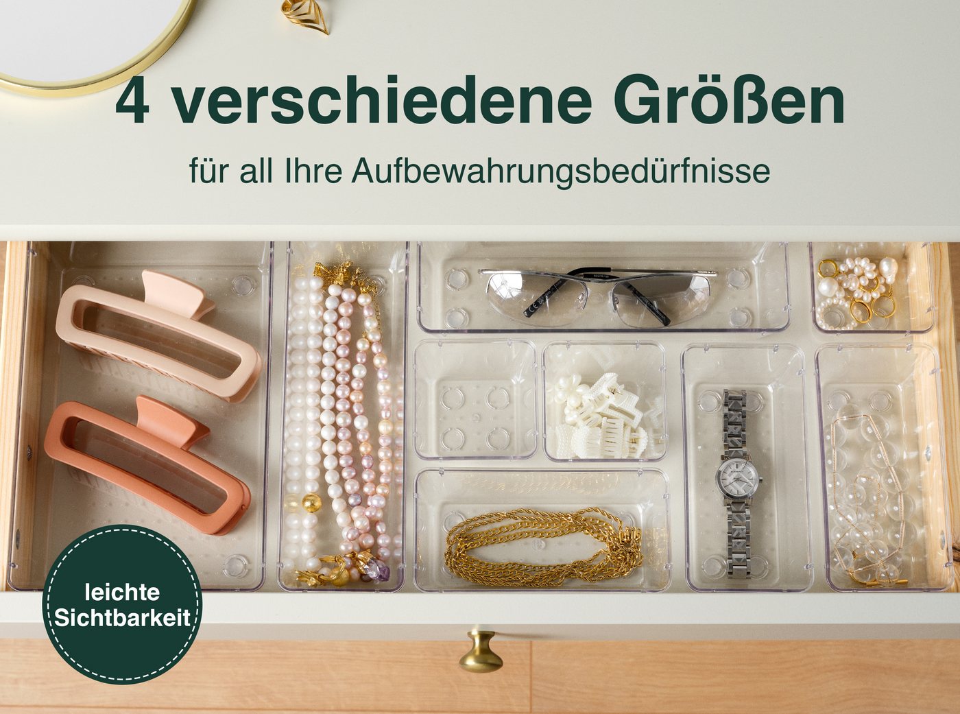 uandu home Organizer Schubladen Organizer, Schreibtisch Organizer, Organizer Schubade (Küchen Organizer, Schminktisch Organizer, Make up Organizer, 25 St., Schu – Bild 4 von 5