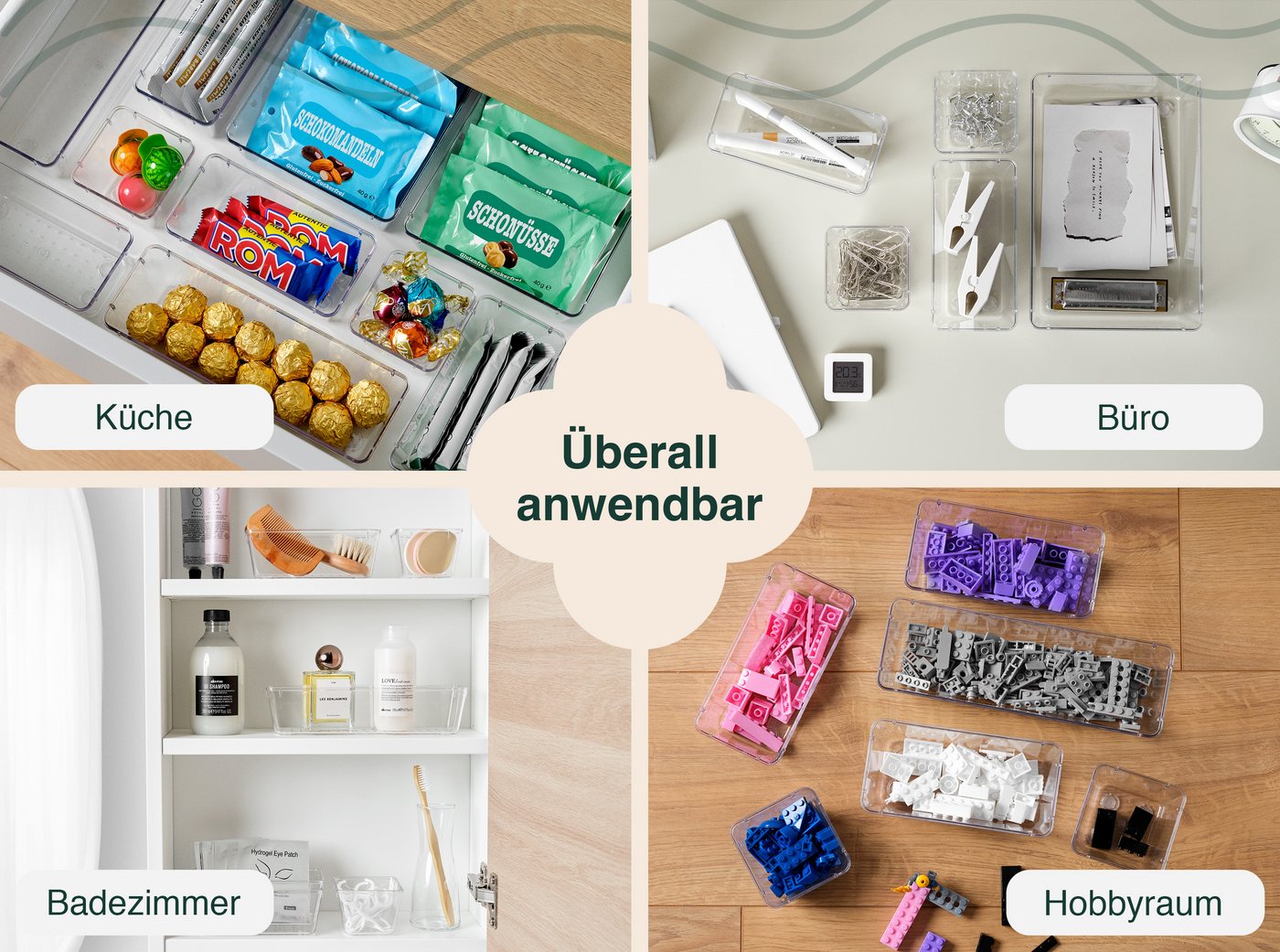 uandu home Organizer Schubladen Organizer, Schreibtisch Organizer, Organizer Schubade (Küchen Organizer, Schminktisch Organizer, Make up Organizer, 25 St., Schu – Bild 5 von 5