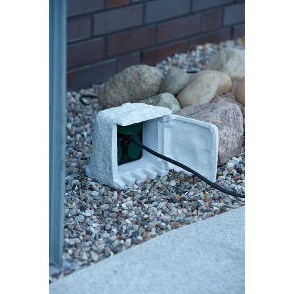 Ubbink Gartensteckdose Stone Decor, mit 4 Steckdosen