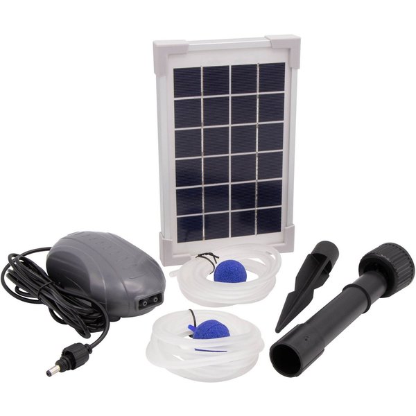 Ubbink Teichbelüfter AIR Solar 200, 180 l/h, 2 Luftausgänge und extra lange Schläuche
