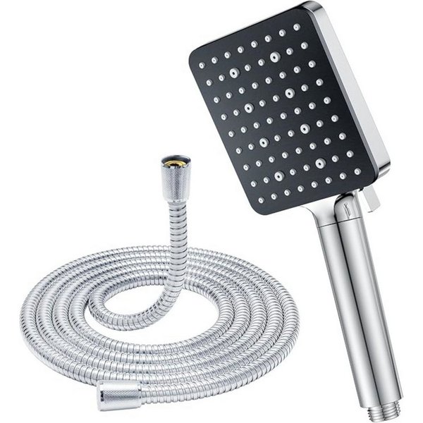 UE Stock Handbrause Universal 6 Modi Handbrause Duschkopf mit150cm Schlauch Silber Schwarz, (2-tlg), ideal für entspannende Duschen