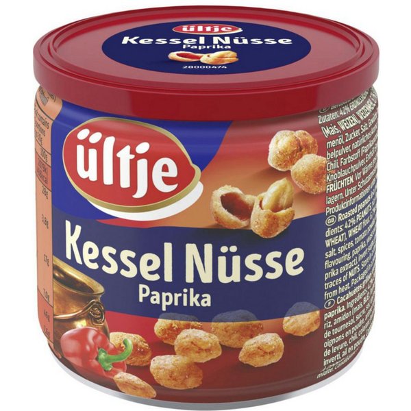 UELTJE Knabberei, Ültje Kessel Nüsse Paprika geröstete Erdnüsse im Teigmantel 150g