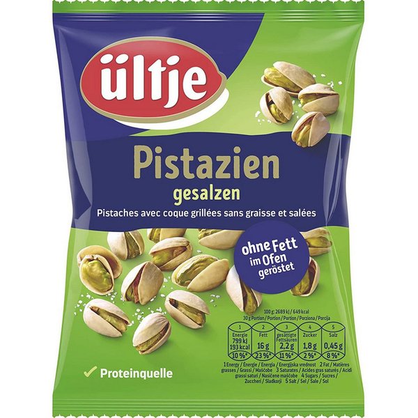 UELTJE Knabberei, Ültje Pistazien mit Schale im Ofen geröstet und gesalzen 150g