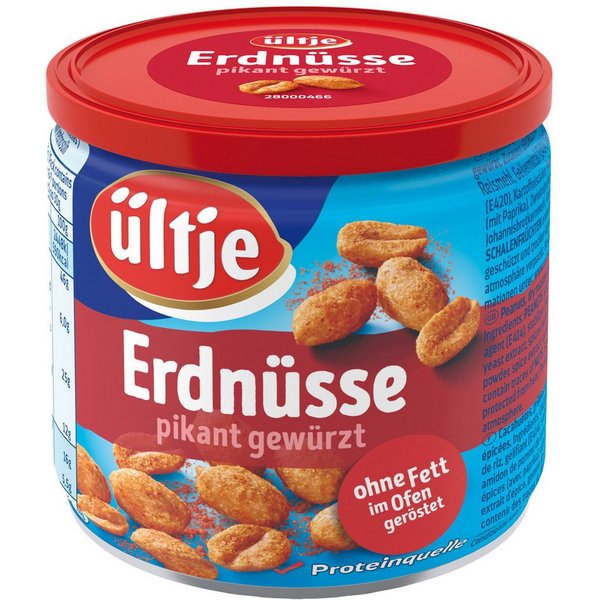 UELTJE Knabberei, Ültje Erdnüsse ohne Fett pikant geröstet mit Paprikawürzung 180g