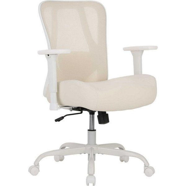 UEV Bürostuhl 230kg belastbarkeit ergonomisch, Schreibstuhl Mesh (verstellbare Armlehnen /atmungsaktiv Stoff /15cm dickem Sitzkissen), Chefsessel mit Wippfunkti