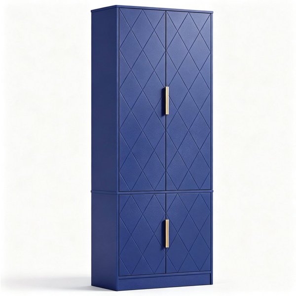 UEV Hochschrank mit 4 Türen, Kücheschrank, Mehrzweckschrank 60x30x150cm (Schuhschrank verschiedenen, Wohnzimmerschrank Stauraumschrank Flurschrank) Vorratsschra