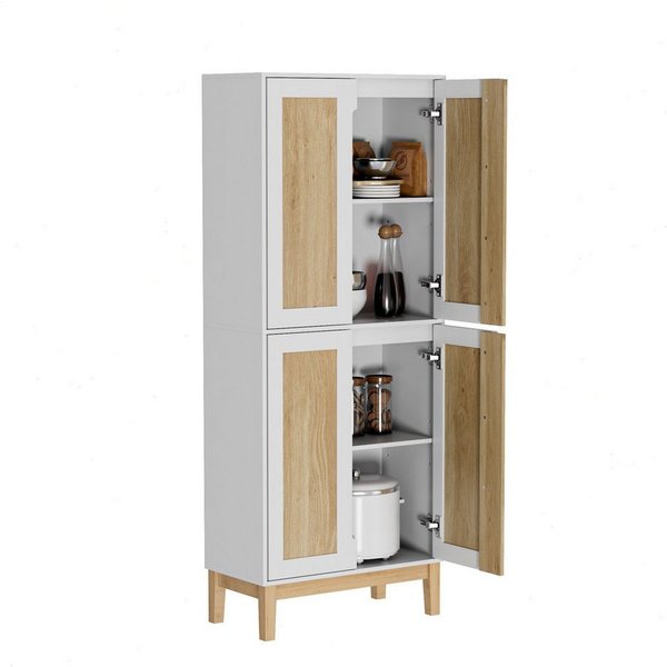 UEV Hochschrank mit 4 Türen, Kücheschrank, Badzimmerschrank (vielseitig einsetzbar für Flur, Küche, Hauswirtschaftsraum) Mehrzweckschrank Aktenschrank Hochschra