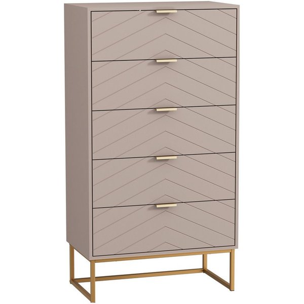 UEV Kommode mit 5 Schublanden, Sideboard, Schubladenschrank, Schmal kommode modern (60x34x110cm, Schrank für Wohnzimmer Schlafzimmer Flur Büro), mit Kippschutz 