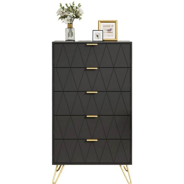 UEV Kommode mit Schubladen, Komodenschrank Schmal Beistellschrank (Mehrzweckschrank für Wohnzimmer Schlafzimmer Büro Flur, Sideboard mit Schubladen), 60x34x110c