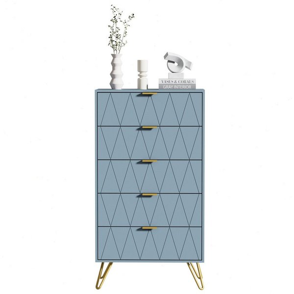 UEV Kommode mit Schubladen, Komodenschrank Schmal Beistellschrank (Mehrzweckschrank für Wohnzimmer Schlafzimmer Büro Flur, Sideboard mit Schubladen), 60x34x110c