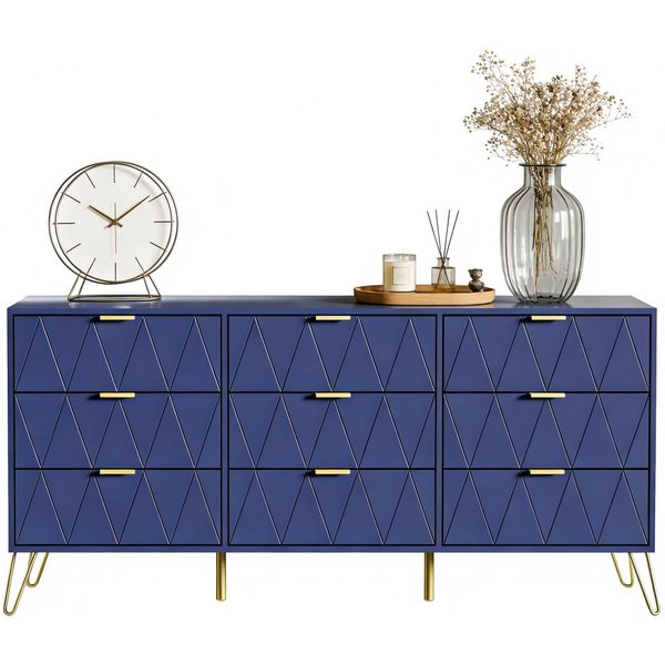 UEV Kommode modern Sideboard schmal Mehrzweckschrank für Kleidung Dokumente (Packung, Schubladenschrank mit Kippsicherung für Wohnzimmer Schlafzimmer Flur), TV 