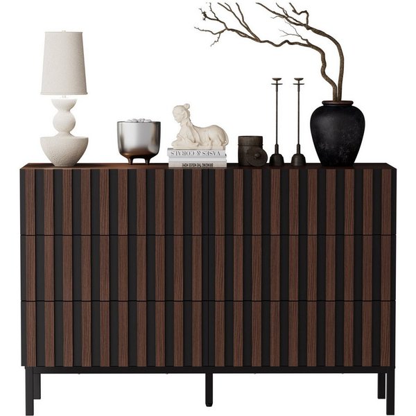 UEV Kommode schmal mit Schubladen, Sideboard für Wohnzimmer Schlafzimmer Flur (Packung, Aufbewahrungsschrank), Kippsicherung, Aufbewahrungskommode, TV Board Sch