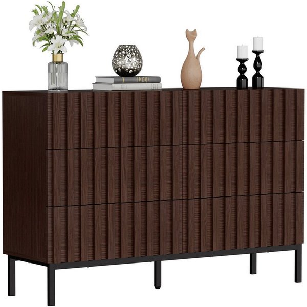 UEV Kommode schmal mit Schubladen, Sideboard für Wohnzimmer Schlafzimmer Flur (Packung, Aufbewahrungsschrank), Kippsicherung, Aufbewahrungskommode, TV Board Sch