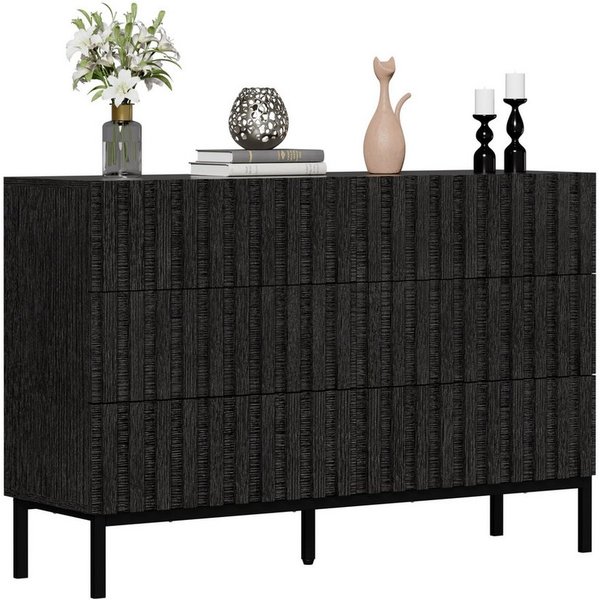UEV Kommode schmal mit Schubladen, Sideboard für Wohnzimmer Schlafzimmer Flur (Packung, Aufbewahrungsschrank), Kippsicherung, Aufbewahrungskommode, TV Board Sch