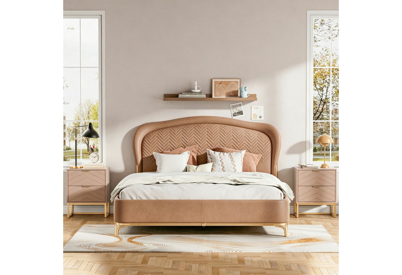 UEV Nachttisch 2er Set, Nachtkommode mit Schubladen (Nachtschrank mit 2 Schubladen für Kinderzimmer/Schlafzimmer/Wohnzimmer), kleine Beistelltisch Sofatisch mit – Bild 2 von 5