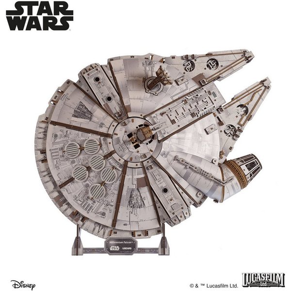 UGEARS Modellbausatz Star Wars Millennium Falcon Raumschiff aus Holz, (1235-tlg)