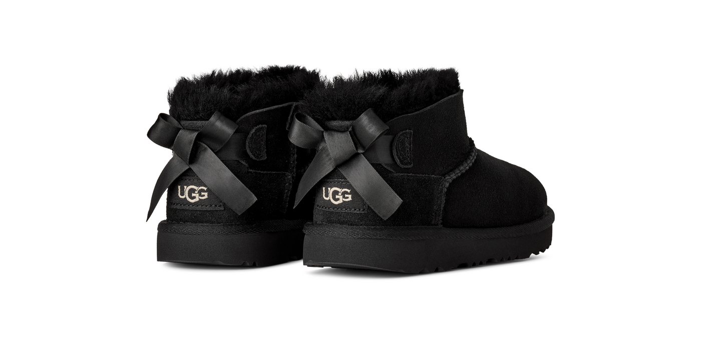 UGG K ULTRA MINI BAILEY BOW Schlupfboots Winterboots mit kurzem Schaft und Ziernähten – Bild 3 von 5