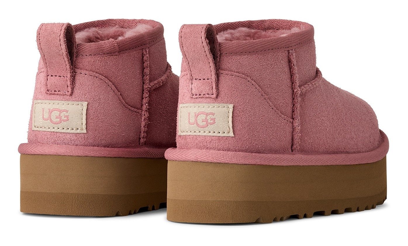 UGG UNISEX, KIDS' CLASSIC ULTRA MINI PLATFORM Schlupfboots, Plateaustiefel, Boots, Winterboots mit Logo-Aufnäher an der Ferse – Bild 3 von 5