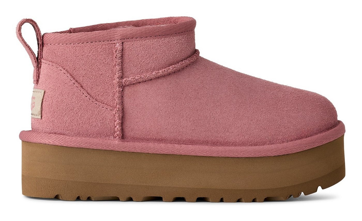 UGG UNISEX, KIDS' CLASSIC ULTRA MINI PLATFORM Schlupfboots, Plateaustiefel, Boots, Winterboots mit Logo-Aufnäher an der Ferse – Bild 5 von 5
