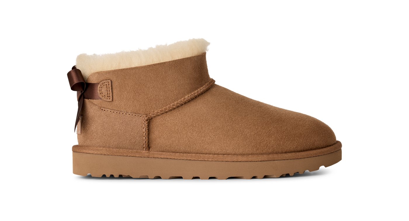 UGG W ULTRA MINI BAILEY BOW Schlupfboots Winterboots mit Schleife und Logo-Aufnäher an der Ferse – Bild 5 von 5