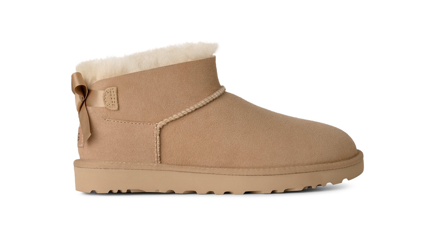 UGG W ULTRA MINI BAILEY BOW Schlupfboots Winterboots mit Schleife und Logo-Aufnäher an der Ferse – Bild 5 von 5