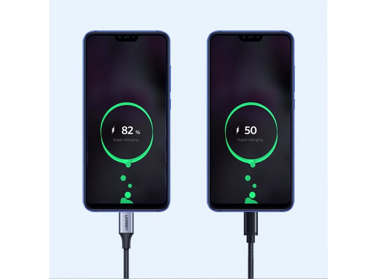 UGREEN Kabel USB-Kabel - USB Type C Quick Charge 3.0 3A grau Smartphone-Kabel, (200 cm) – Bild 4 von 5