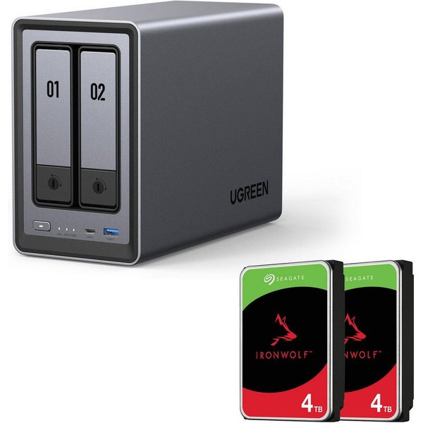 UGREEN UGREEN NASync DXP2800 & 2x SEAGATE ST4000VN006 HDD-NAS-Festplatte