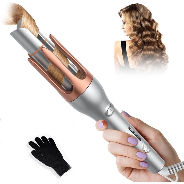 UKLISS Lockenstab Pro Automatischer Lockenstab 32 mm, Automatischer Haarwickler, mit 3 Temperaturstufen für langanhaltende Locken & Beach Waves